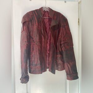 Men's Guardians of the Galaxy, Star lord Red Leather Jacket.